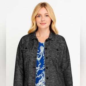 Chico's silk Black and Gray Women's tweed Jacket